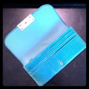 Green leather Coach wallet